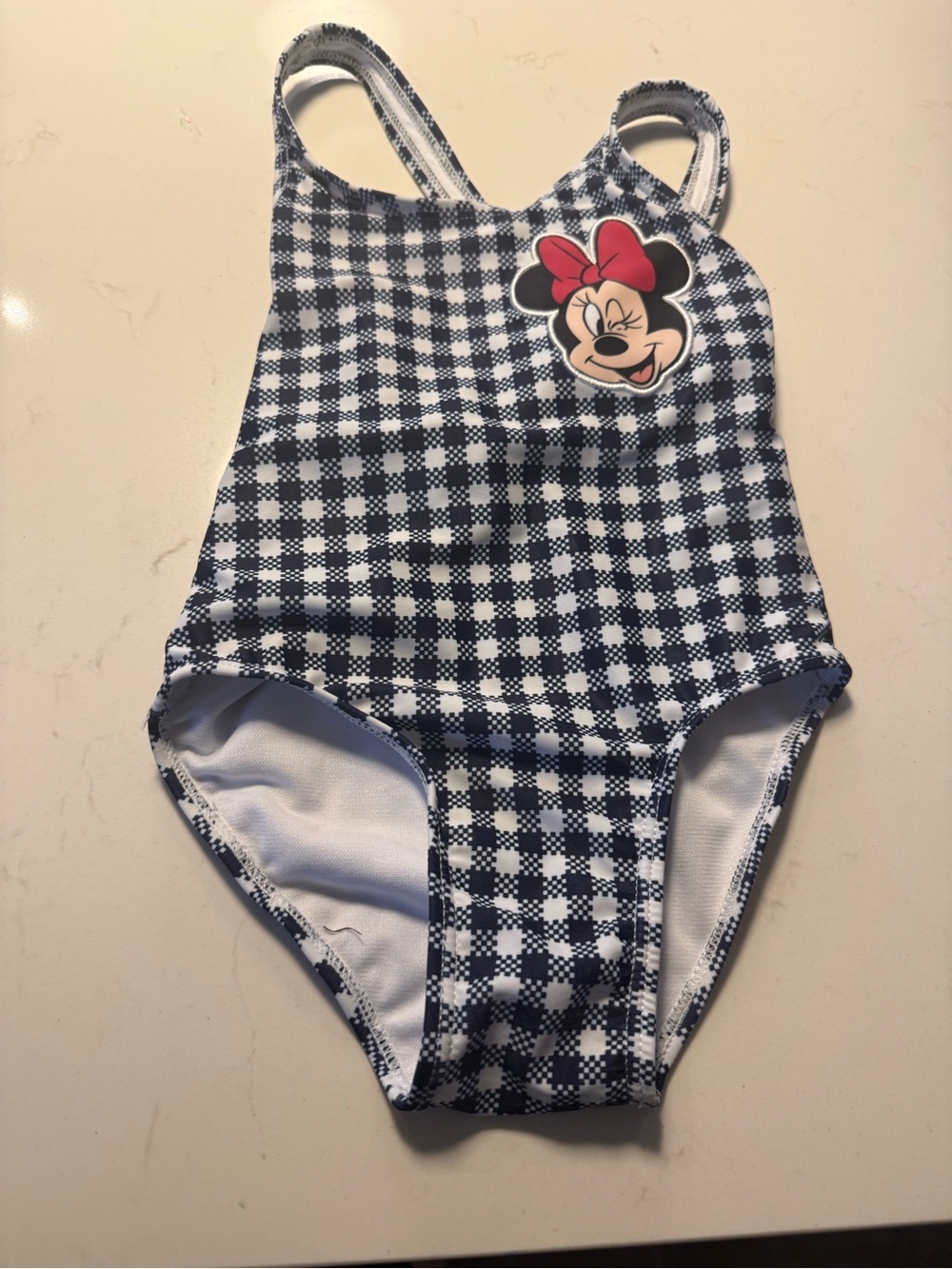 Disney Navy and White Gingham Minnie One-Piece Swimsuit